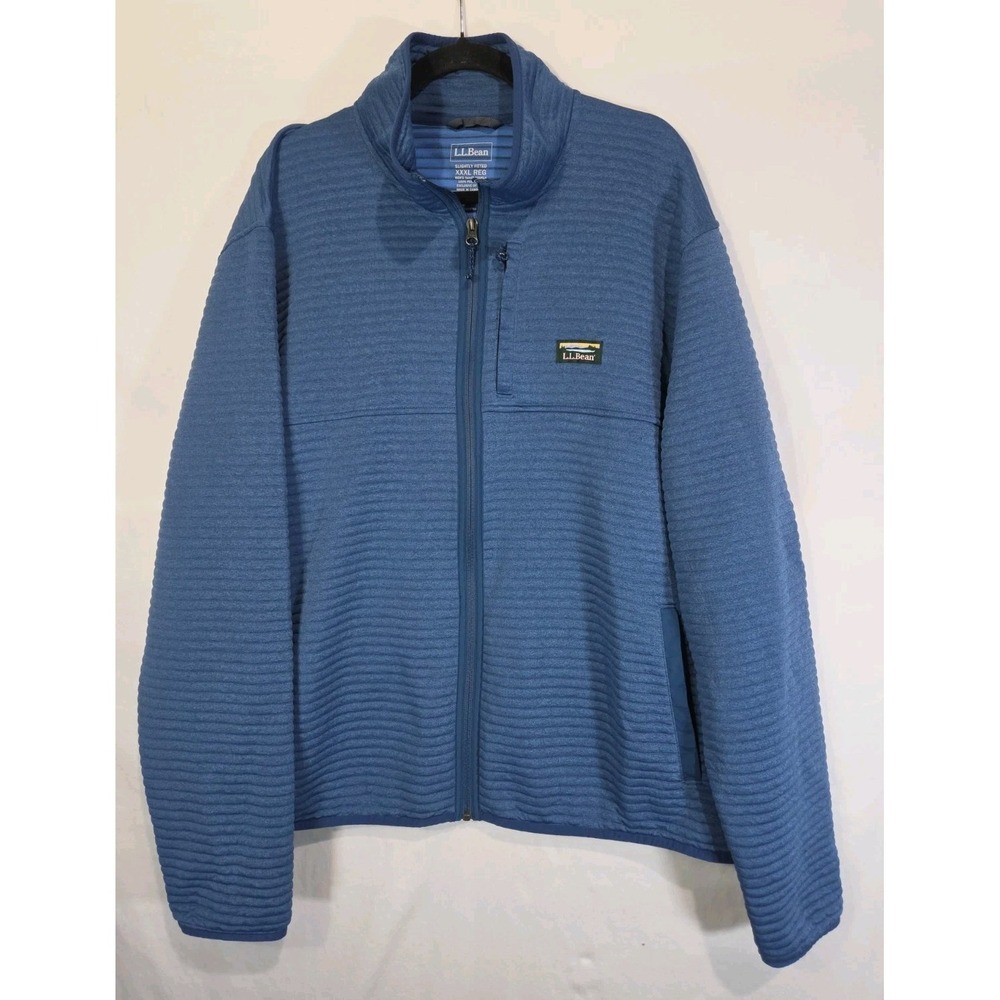 LL Bean Airlight Knit Full-Zip Jacket Mens 3XL Reg Light Ocean Blue‎ Performance